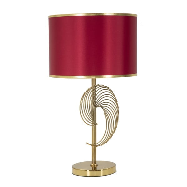 Bordowa lampa stojąca z konstrukcją w złotym kolorze Mauro Ferretti Spiral