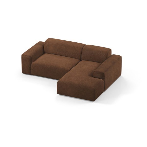 Brązowy sztruksowy narożnik Marie Claire Home Karen, 250 cm, prawostronny-image-3