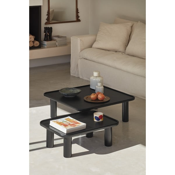 Zestaw 2 czarnych stolików Teulat Nest-image-2