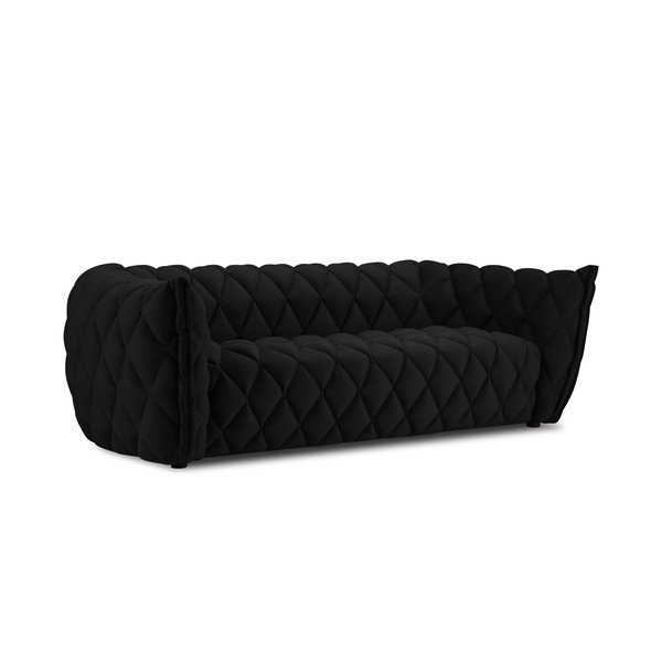 Czarna aksamitna sofa 228 cm Flandrin – Interieurs 86-image-2