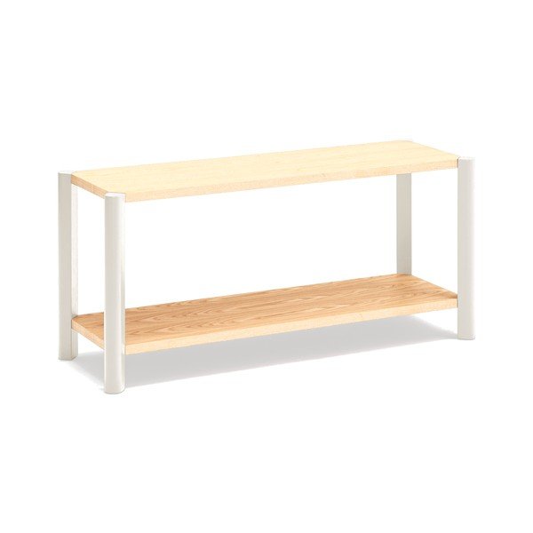 Kremowy/w jasnym naturalnym kolorze regał w dekorze dębu 126x59x43 cm Bona – Teulat-image-2