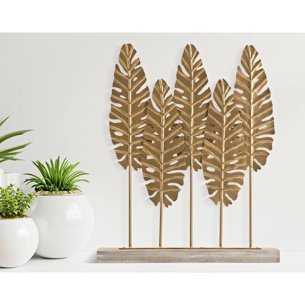 Figurka dekoracyjna w kolorze złota Mauro Ferretti Long Leaf-image-1