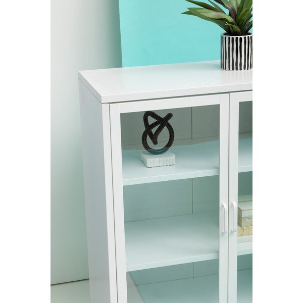 Biała stalowa witryna 80x102x40 cm Acier – Premier Housewares-image-2