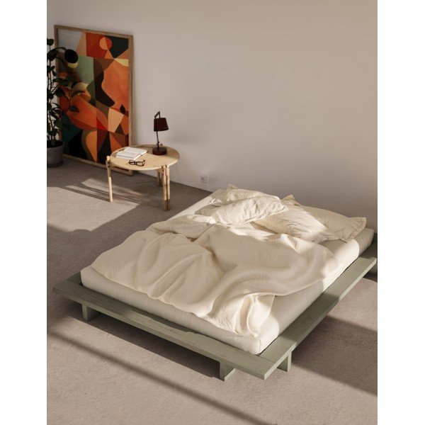 Szałwiowe łóżko dwuosobowe z litego drewna sosnowego bez zagłówka ze stelażem 180x200 cm Japan – Karup Design-image-1