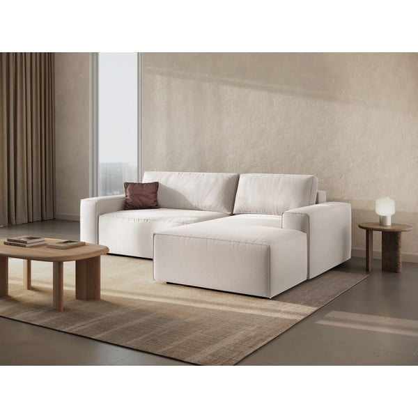 Beżowy rozkładany narożnik (prawostronny) Jodie – Micadoni Home-image-1