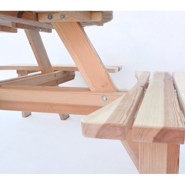 Zestaw mebli ogrodowych z drewna sosnowego dla 4 osób Piknik – Rojaplast-image-3