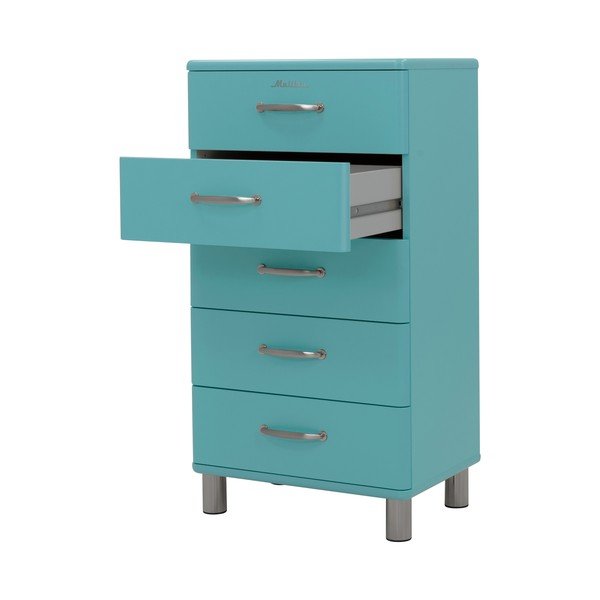 Turkusowa wysoka komoda 60x111 cm Malibu – Tenzo-image-2