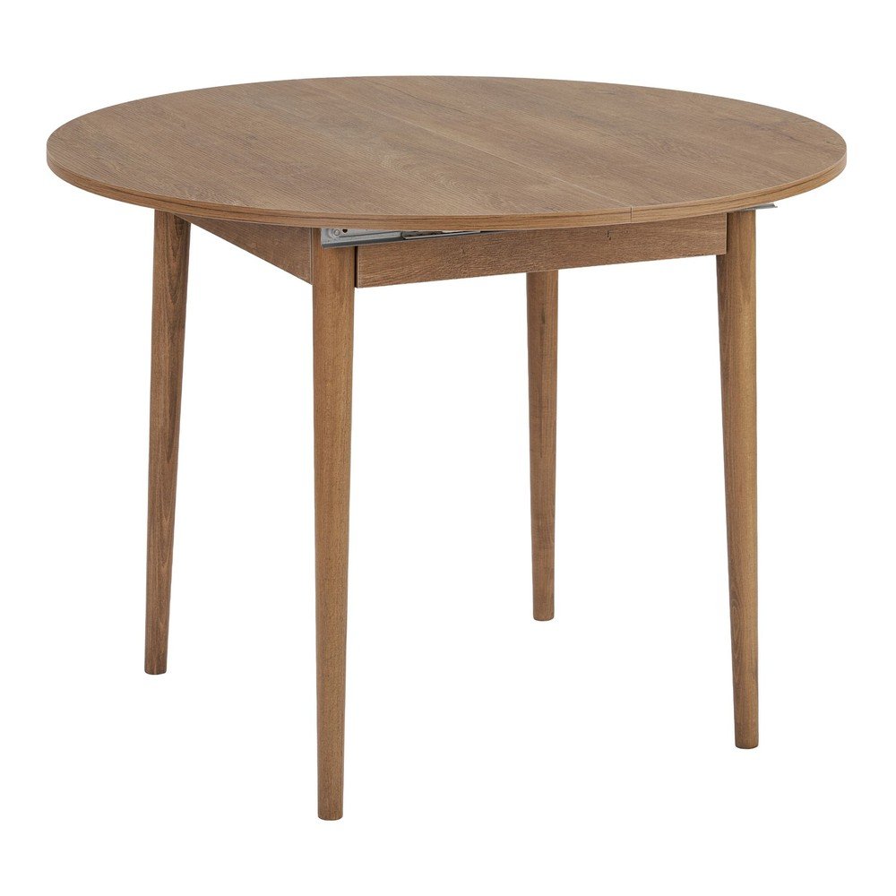 Okrągły rozkładany stół z dodatkowym blatem w dekorze dębu ø 100 cm Viona – Kalune Design