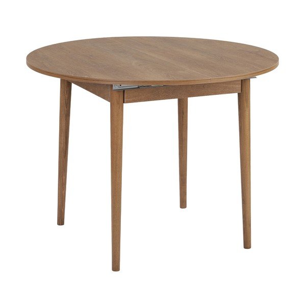 Okrągły rozkładany stół z dodatkowym blatem w dekorze dębu ø 100 cm Viona – Kalune Design