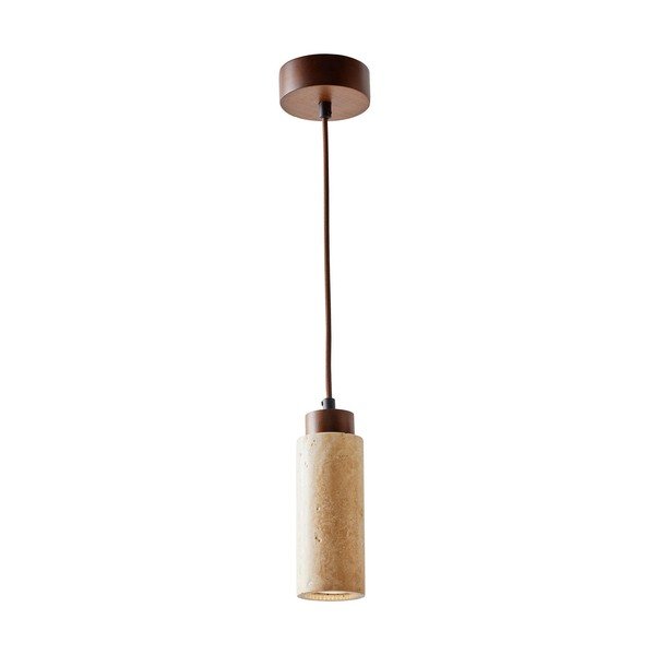 Beżowa lampa wisząca z kamiennym kloszem ø 6,5 cm Selma – Opviq lights