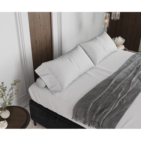 Antracytowe tapicerowane łóżko dwuosobowe ze schowkiem 160x200 cm Tate – Maison de Rêve-image-4