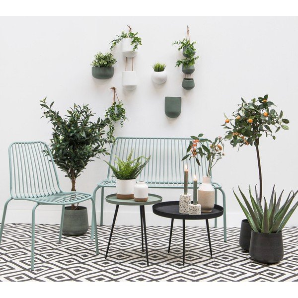 Matowa biała ceramiczna doniczka ścienna PT LIVING Oval-image-1