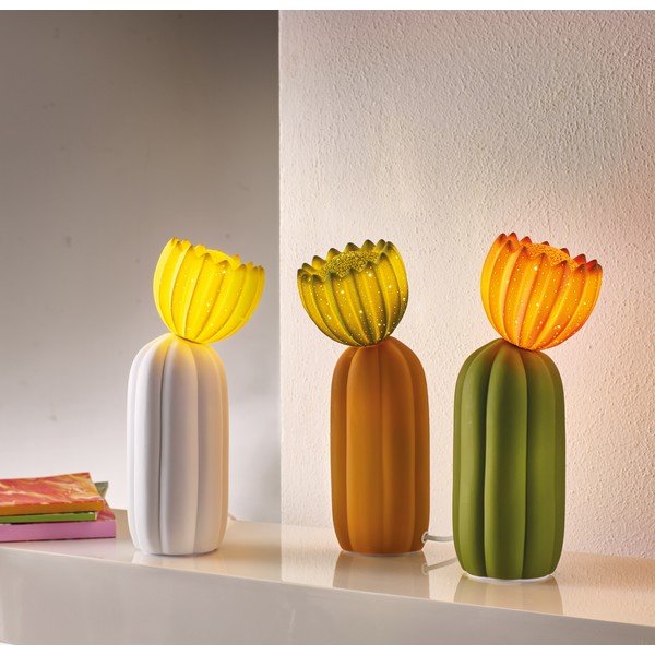 Pomarańczowa dekoracja świetlna do kontaktu ø 10 cm Cactus – Brandani-image-1