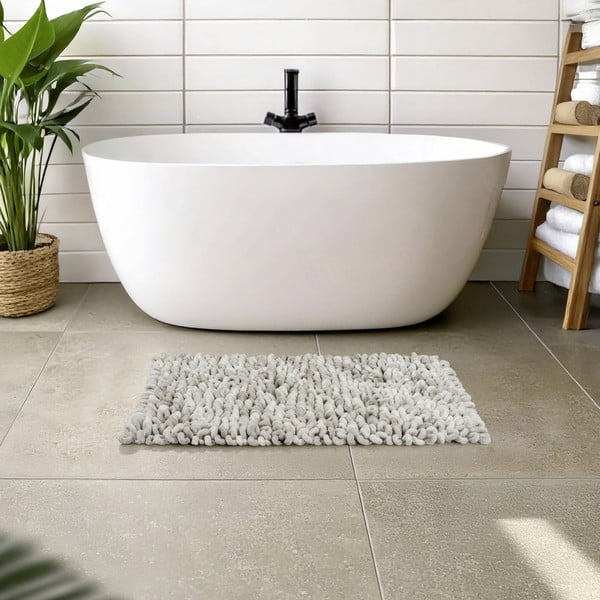 Szarobeżowy tekstylny dywanik łazienkowy 60x90 cm Lerici – Wenko-image-1