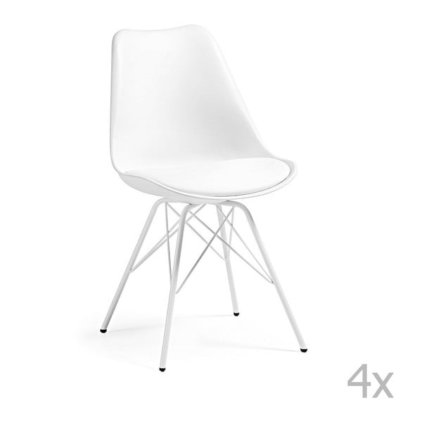 Zestaw 4 białych krzeseł La Forma Lars