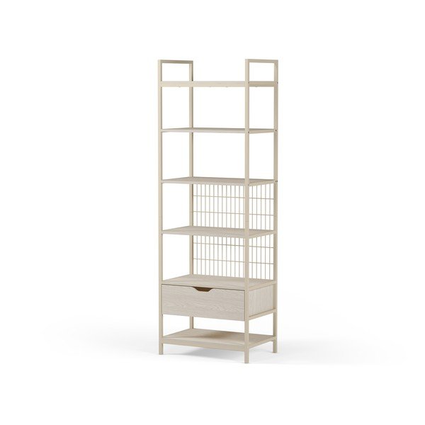 Kremowy stalowy regał 60x179,5x40 cm Amara – Marckeric