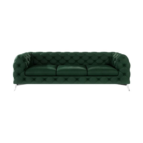 Ciemnozielona aksamitna sofa 243 cm Chelsea – Ropez