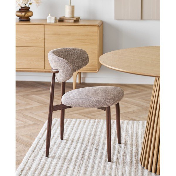 Beżowe/ciemnobrązowe tapicerowane krzesło Levanto – House Nordic-image-1