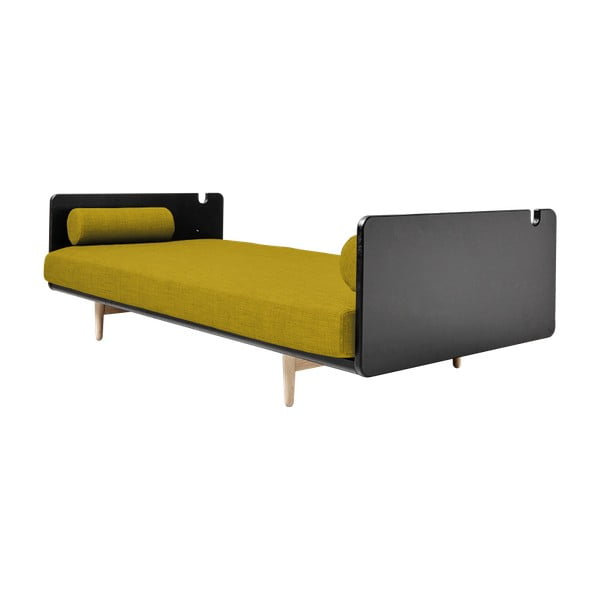 Sofa rozkładana Karup Deva Black/Raw Oak/Amarillo-image-3