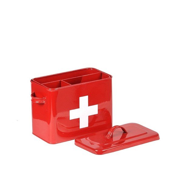 Czerwony pojemnik blaszany LABEL51 Firt Aid-image-1
