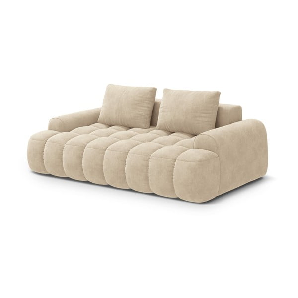 Beżowa aksamitna sofa 200 cm Linz – Cosmopolitan Design-image-2