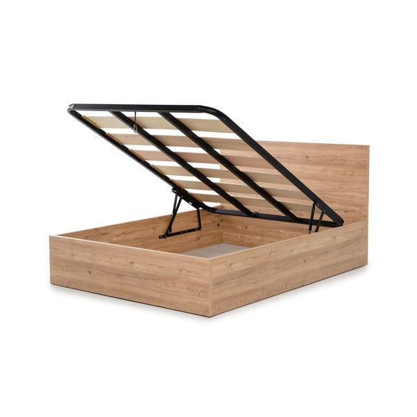 Łóżko dwuosobowe ze schowkiem i stelażem 160x200 cm Kronos – Marckeric-image-4