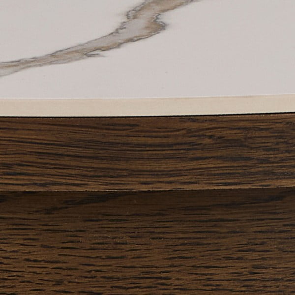 Beżowo-ciemnobrązowy okrągły stolik z ceramicznym blatem ø 90 cm Southampton – Actona-image-3