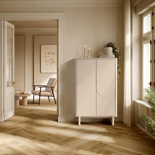 Kremowa szafka 80x130x40 cm Solei – MOME-image-1