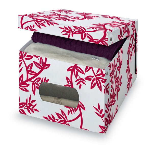 Czerwono-białe pudełko Domopak Living, wys. 31 cm