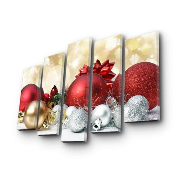 Obraz pięcioczęściowy Christmas Ornaments