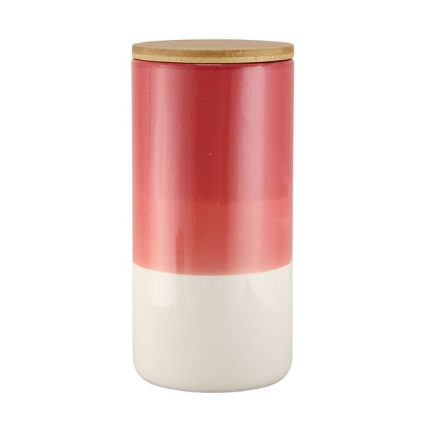 Czerwono-biały pojemnik ceramiczny Strömshaga Majken, 21 cm