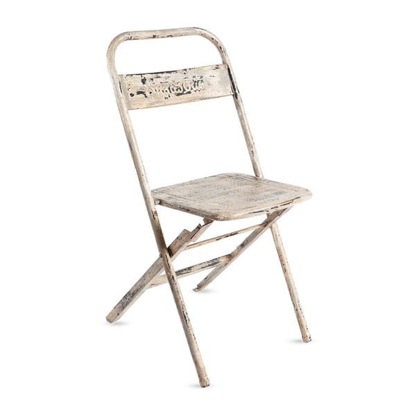 Białe metalowe składane krzesło RGE Mash