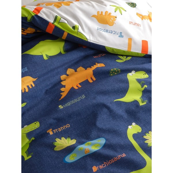 Niebieska pościel dziecięca jednoosobowa 140x200 cm Dinolar – Mijolnir-image-1