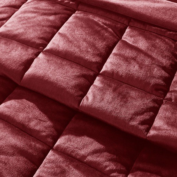 Bordowa aksamitna narzuta pikowana 220x220 cm Kingsley Matt Velvet – Catherine Lansfield-image-2