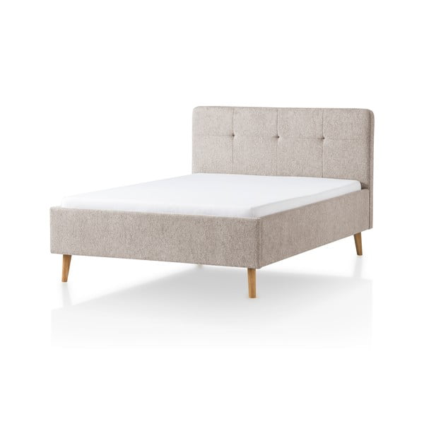 Szarobrązowe tapicerowane łóżko dwuosobowe 140x200 cm Smart – Meise Möbel
