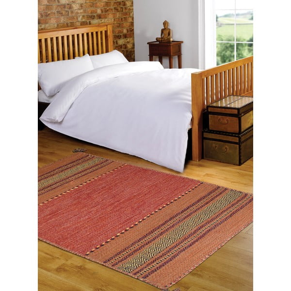 Pomarańczowy bawełniany chodnik Webtappeti Antique Kilim, 60x200 cm-image-1