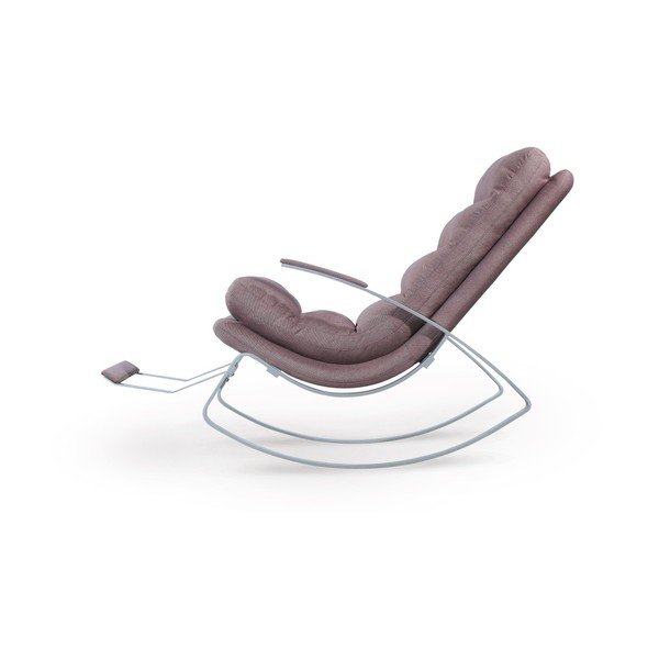 Szarobrązowy materiałowy fotel bujany Garageeight Rockport-image-2