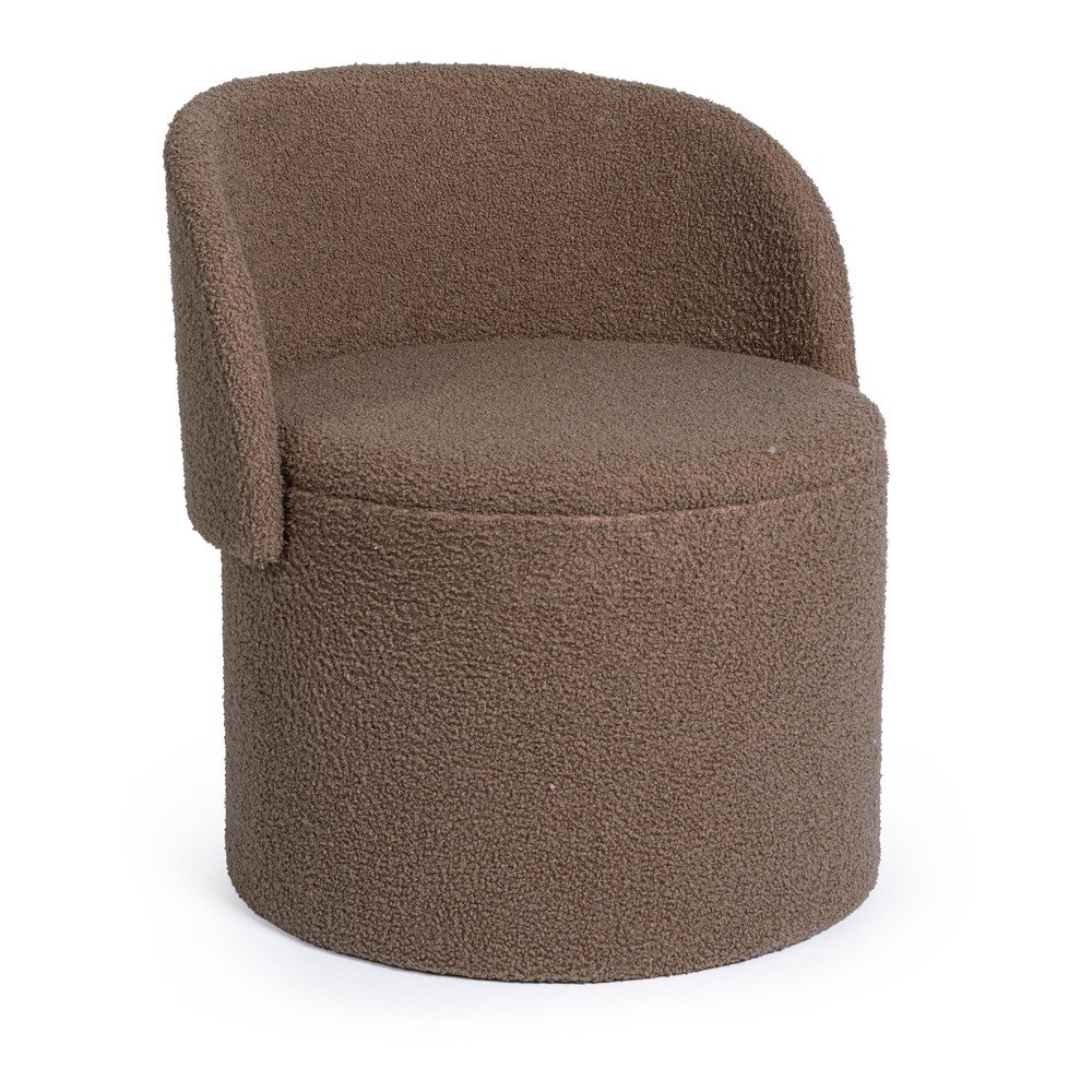 Szarobrązowy puf z materiału bouclé Anthea – Yes Everyday