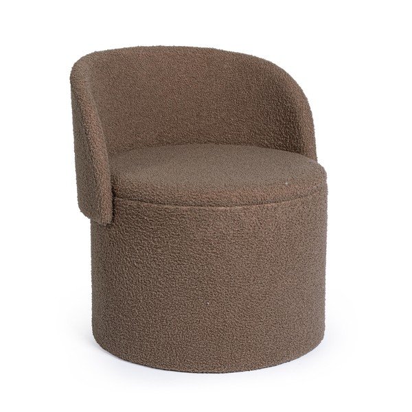 Szarobrązowy puf z materiału bouclé Anthea – Yes Everyday