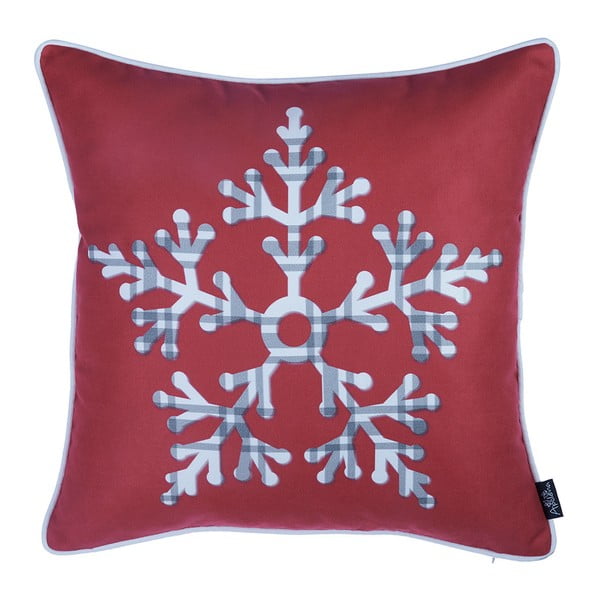 Czerwona poszewka na poduszkę ze świątecznym motywem Mike & Co. NEW YORK Honey Snowflake, 45x45 cm