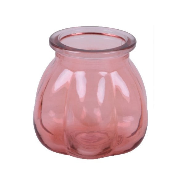 Różowy wazon ze szkła z recyklingu Ego Dekor Tangerine, wys. 11 cm