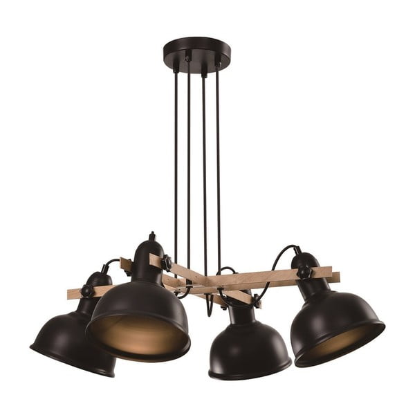 Czarna lampa wisząca z metalowym kloszem Reno – Candellux Lighting