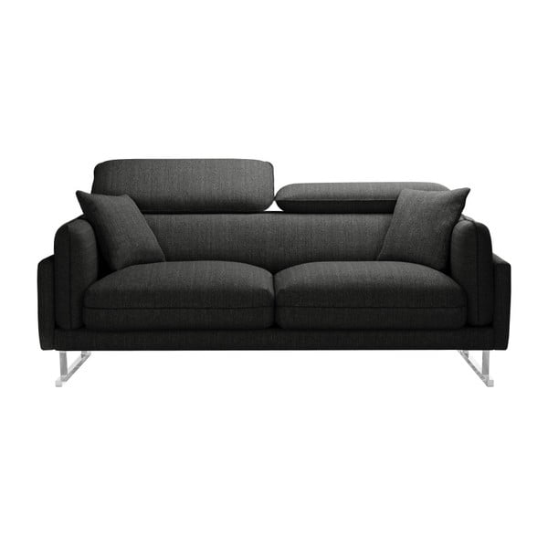 Antracytowa sofa 2-osobowa z szarnym wykończeniem L'Officiel Gigi