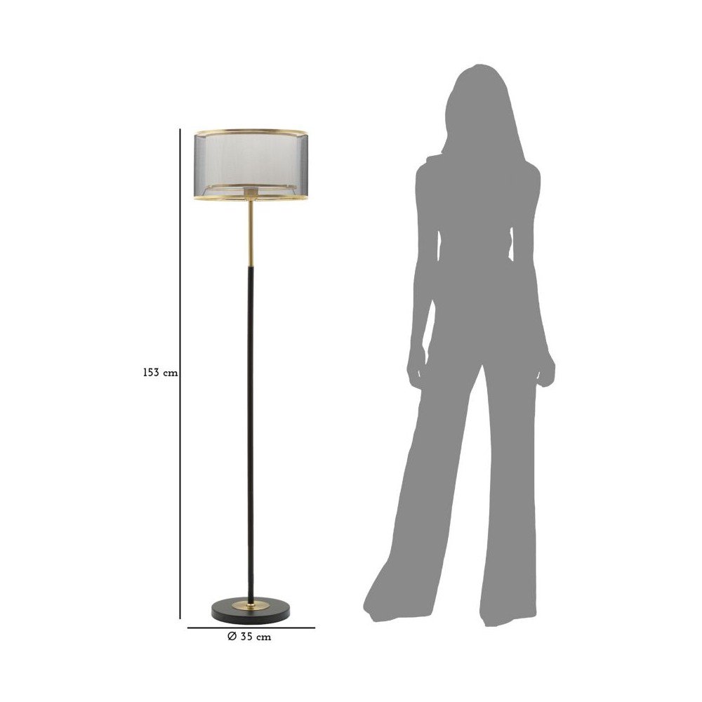 Lampa stojąca w czarno-złotym kolorze z tekstylnym kloszem (wysokość 153 cm) Levels – Mauro Ferretti (zdjęcie 5)