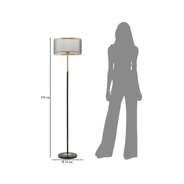 Lampa stojąca w czarno-złotym kolorze z tekstylnym kloszem (wysokość 153 cm) Levels – Mauro Ferretti-image-4