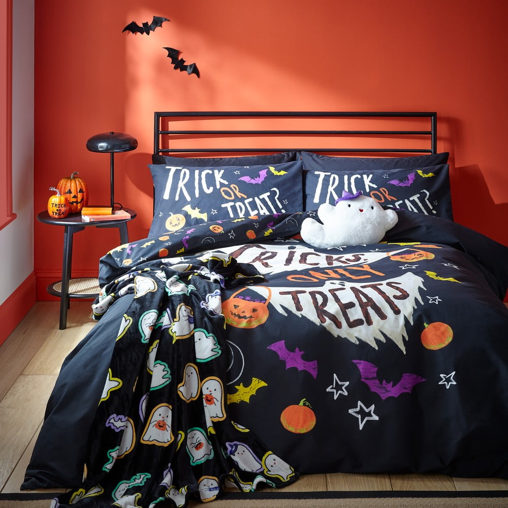 Czarna pościel jednoosobowa 135x200 cm Halloween Trick or Treat – Catherine Lansfield (zdjęcie 6)