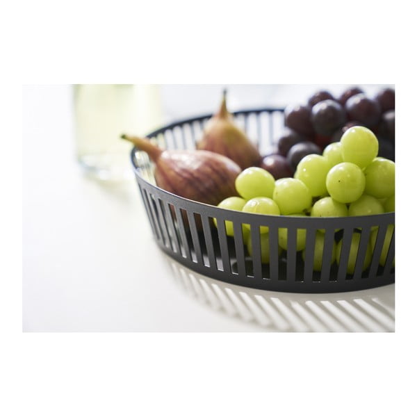 Czarna misa na owoce YAMAZAKI Tower, ⌀ 25 cm-image-1