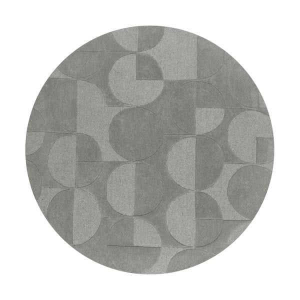 Szary okrągły dywan wełniany ø 160 cm Gigi – Flair Rugs