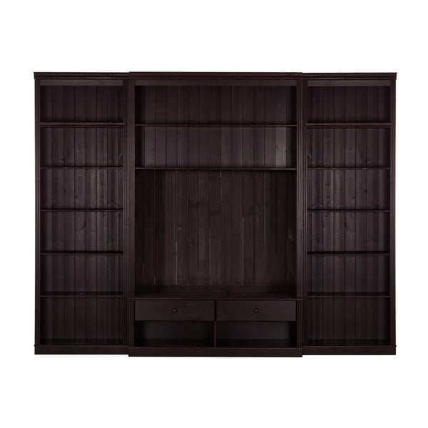Brązowy zestaw pod TV z litego drewna sosnowego 288x223 cm Anita – Støraa