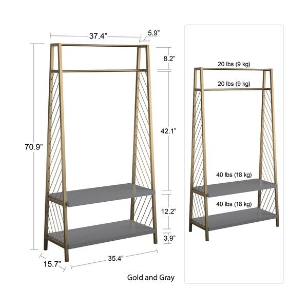 Komplet do przedpokoju w biało-złotym kolorze CosmoLiving by Cosmopolitan Brielle-image-4